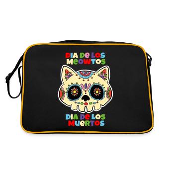 Dia De Los Meowtos - Retro Tasche - Schwarz/Gold - Hinten