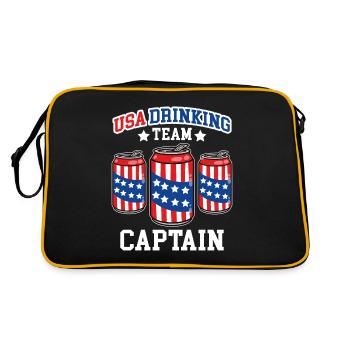 Captain of the American Drinking Team - Retro Bag - black/gold - Back