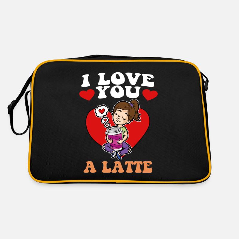 Ich liebe dich ein Latte Coffee Cappuicino Retro Tasche