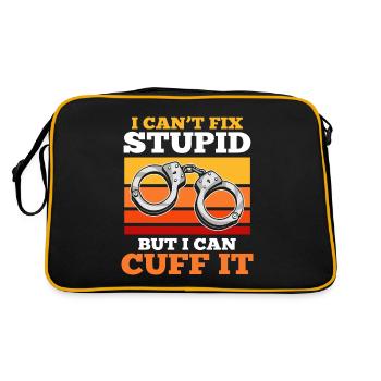 Ich kann Stupid nicht reparieren Aber ich kann es - Retro Tasche - Schwarz/Gold - Hinten