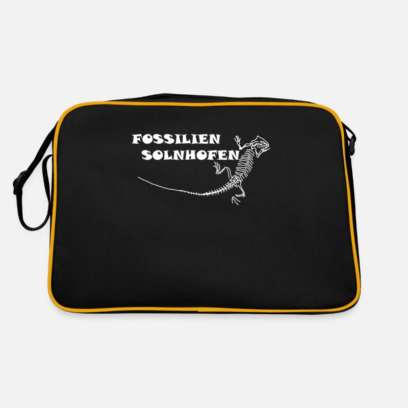 Dinosaurs, fossils, paleontologist, - Retro Bag - black/gold