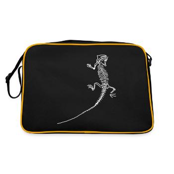 Dinosaures, fossiles, paléontologue, - Sac Retro - noir/or - Dos