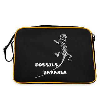 Dinosaures, fossiles, paléontologue, - Sac Retro - noir/or - Dos
