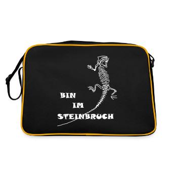 Dinosaures, fossiles, paléontologue, - Sac Retro - noir/or - Dos