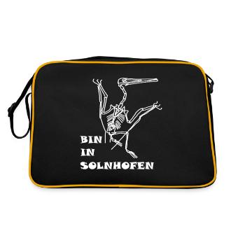 Dinosaures, fossiles, paléontologue, - Sac Retro - noir/or - Dos