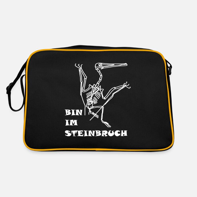 Dinosaurs, fossils, paleontologist, - Retro Bag - black/gold