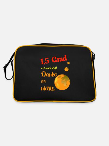 Klimawandel wollten wir stoppen. - Retro Tasche - Schwarz/Gold - Hinten