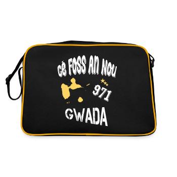Idee Cadeau Guadeloupe 971 Gwada Cé Foss An Nou - Sac Retro - noir/or - Dos