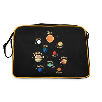 Solar System Planets Knowledge Outer Space for Kid - Retro Bag - black/gold - Back