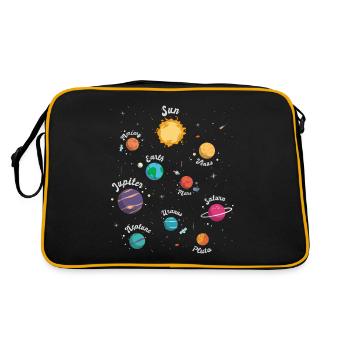 Solar System Planets Knowledge Outer Space for Kid - Retro Bag - black/gold - Back