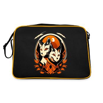 Deux chats sont intéressés par des événements passionnants. - Sac Retro - noir/or - Dos