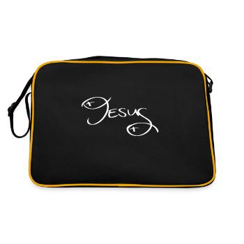 Fish Jesus nice and discreet - Retro Bag - black/gold - Back