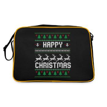 Happy Christmas - Retro Bag - black/gold - Back