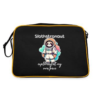 Slothstronaut Exploring At My Own Pace - Sloth - Retro Bag - black/gold - Back
