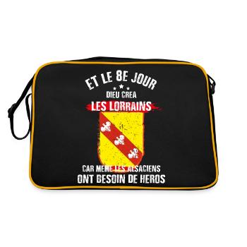 Au 8eme jour, Dieu créa les lorrains - Sac Retro - noir/or - Dos