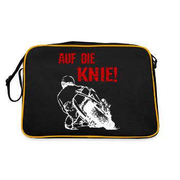 Motorrad - Auf die Knie Superbike - T-Shirt - Retro Tasche - Schwarz/Gold - Hinten