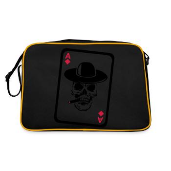 poker ace skull death head dead card Map4 - Retro Bag - black/gold - Back
