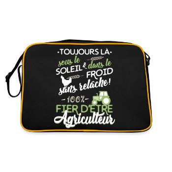Fier d'être d'Agriculteur - Sac Retro - noir/or - Dos