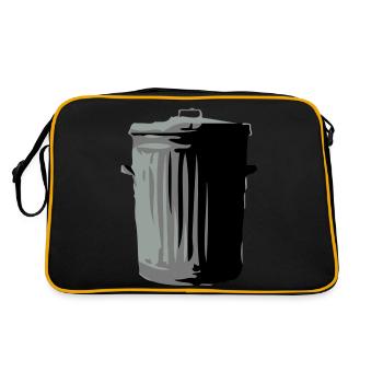 Mülltonne - Retro Tasche - Schwarz/Gold - Hinten