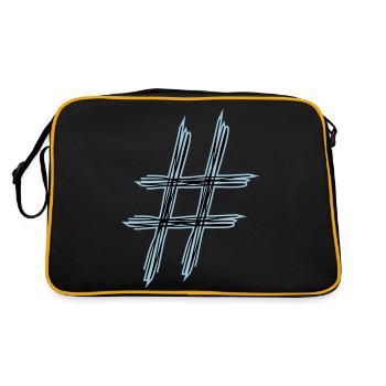 hashtag # - Retro Tasche - Schwarz/Gold - Hinten