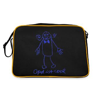 Opa ist cool - Retro Tasche - Schwarz/Gold - Hinten