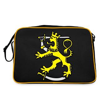finnish symbol finland lion flag - Retro Bag - black/gold - Back