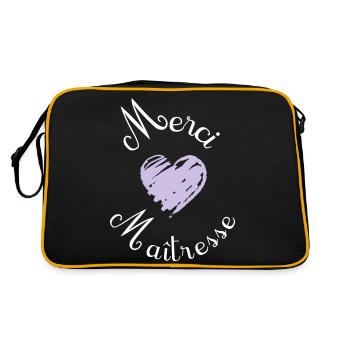 merci maîtresse cadeau fin année - Sac Retro - noir/or - Dos