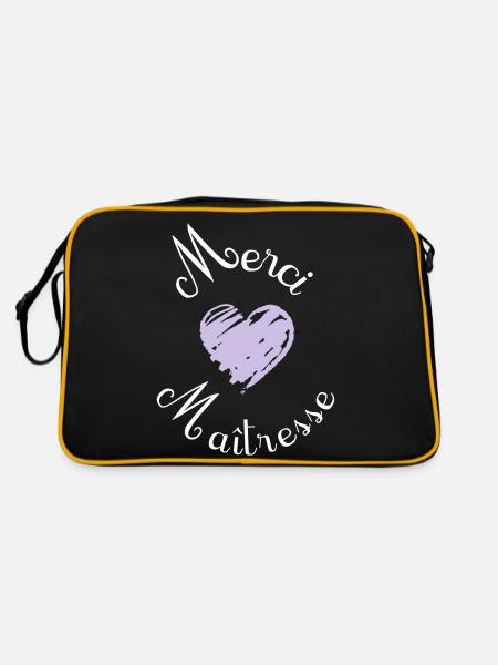 merci maîtresse cadeau fin année - Sac Retro - noir/or - Dos