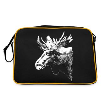 Elch - Moose - Retro Tasche - Schwarz/Gold - Hinten
