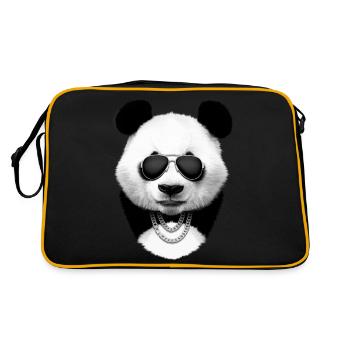 Panda en noir - Sac Retro - noir/or - Dos