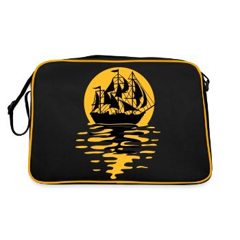 Conception de silhouette de bateau à voile - Sac Retro - noir/or - Dos