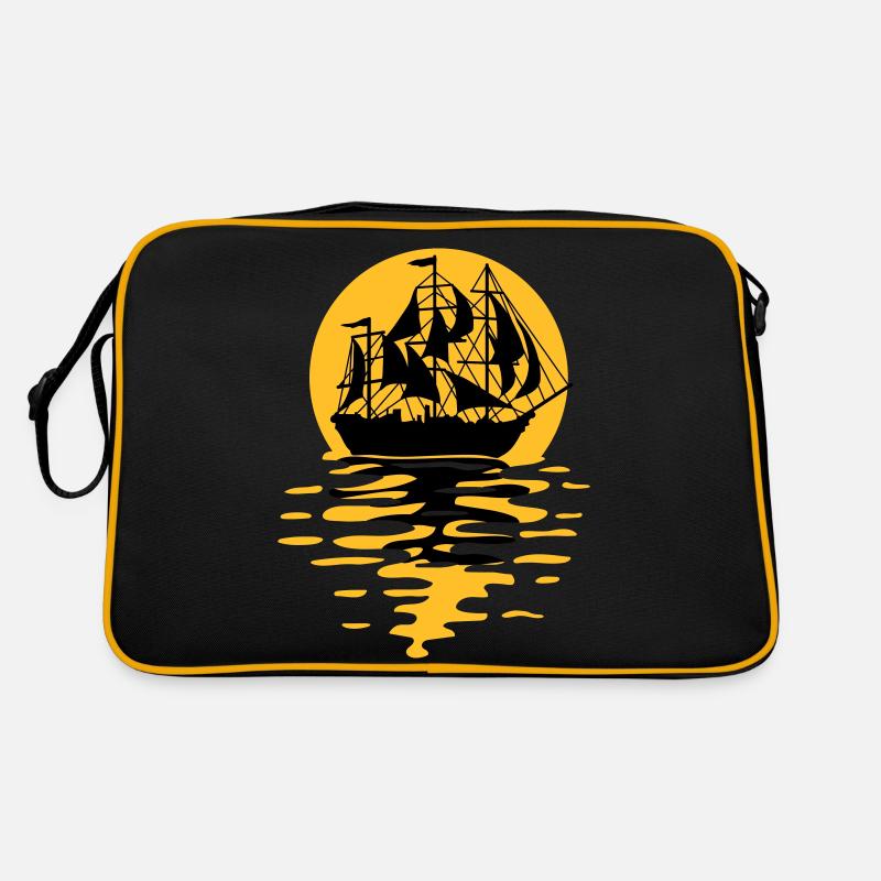 Conception de silhouette de bateau à voile Sac Retro