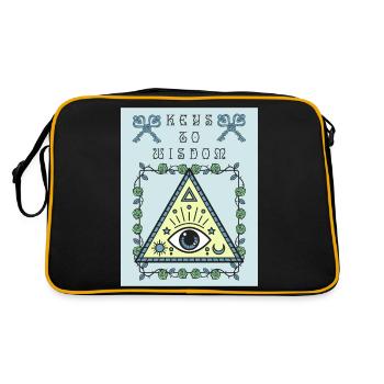 Third Eye, The All Seeing Eye, Occult - Retro Bag - black/gold - Back