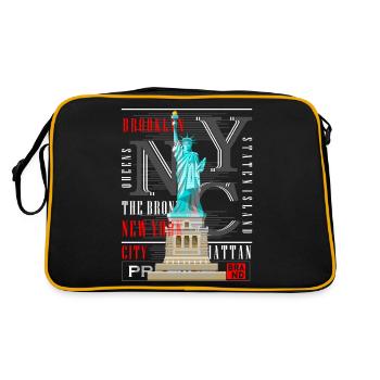 New York City NYC USA Amérique Statue de la Liberté - Sac Retro - noir/or - Dos