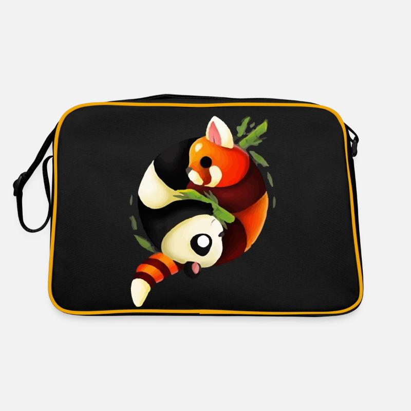 Yang Panda-Logo Yin - Retro Tasche - Schwarz/Gold