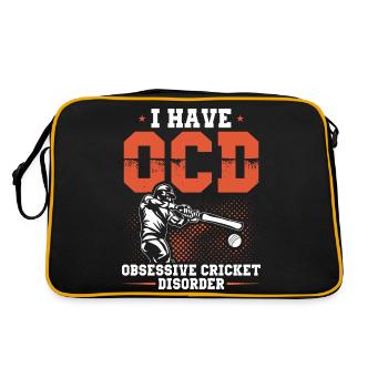 Des slogans de cricket | Joueurs de cricket équipe Cadeaux - Sac Retro - noir/or - Dos