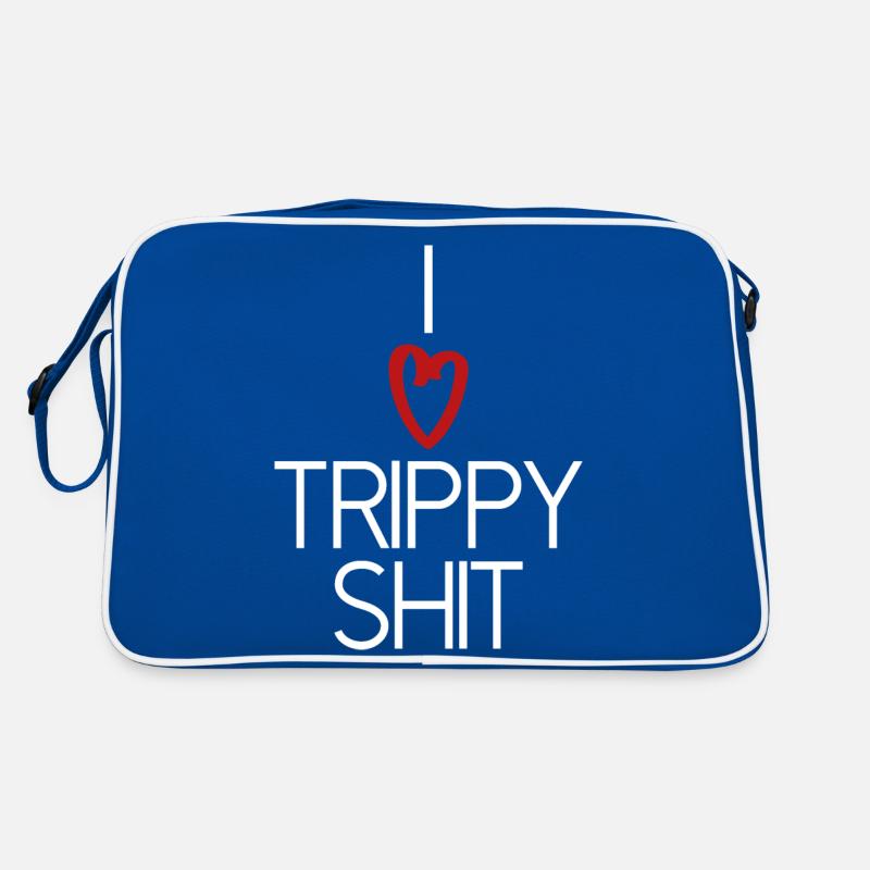 I love heart trippy stuff funny saying Retro Bag