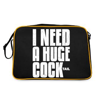 I Need A Huge Cocktail - Retro Tasche - Schwarz/Gold - Hinten