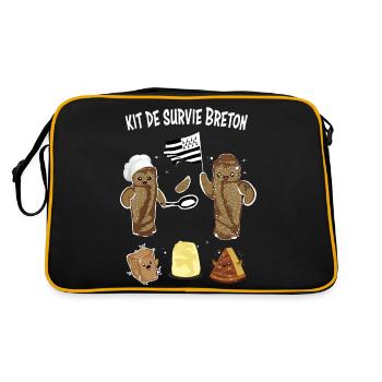 Bretonisches Überlebensset - Retro Tasche - Schwarz/Gold - Hinten