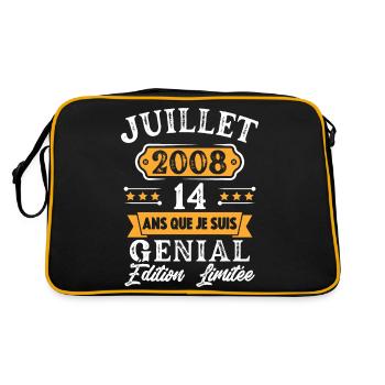 Cadeau D'anniversaire 14 Ans juillet 2008 Rétro - Sac Retro - noir/or - Dos