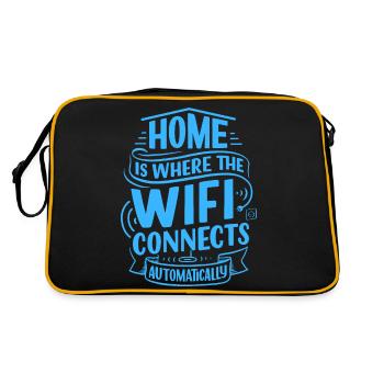 Home is where WIFI connects automatically - Retro Bag - black/gold - Back