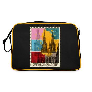 Cathédrale de Cologne Allemagne Timbre d’horizon de la ville - Sac Retro - noir/or - Dos