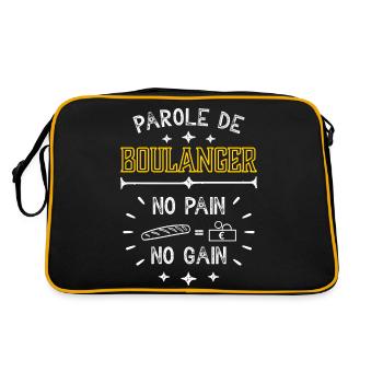 parole de boulanger no pain no gain - Sac Retro - noir/or - Dos