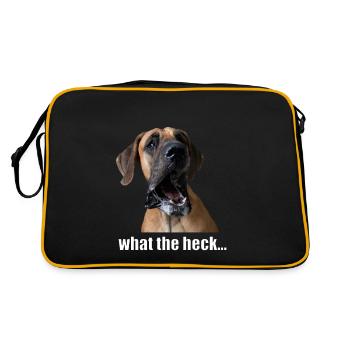 What the heck..! - Retro Tasche - Schwarz/Gold - Hinten