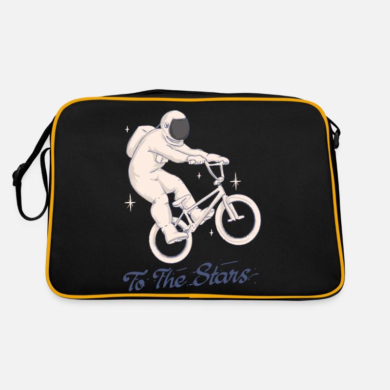 astronaute cycliste à vélo vers les étoiles Sac Retro