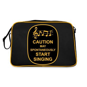 may spontaneously start singing - Retro Tasche - Schwarz/Gold - Hinten