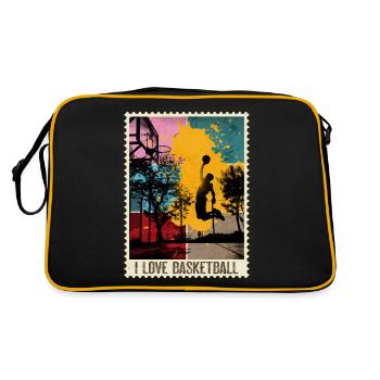 Basketball Basketball Sport Stamp Coloré - Sac Retro - noir/or - Dos