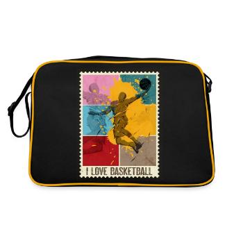 Basketball Basketball Sport Stamp Coloré - Sac Retro - noir/or - Dos
