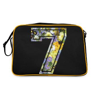 Number 7 flower, Football team, university basketball - Retro Bag - black/gold - Back