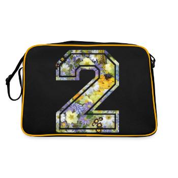 Number 2 flower, Football team, university basketball - Retro Bag - black/gold - Back